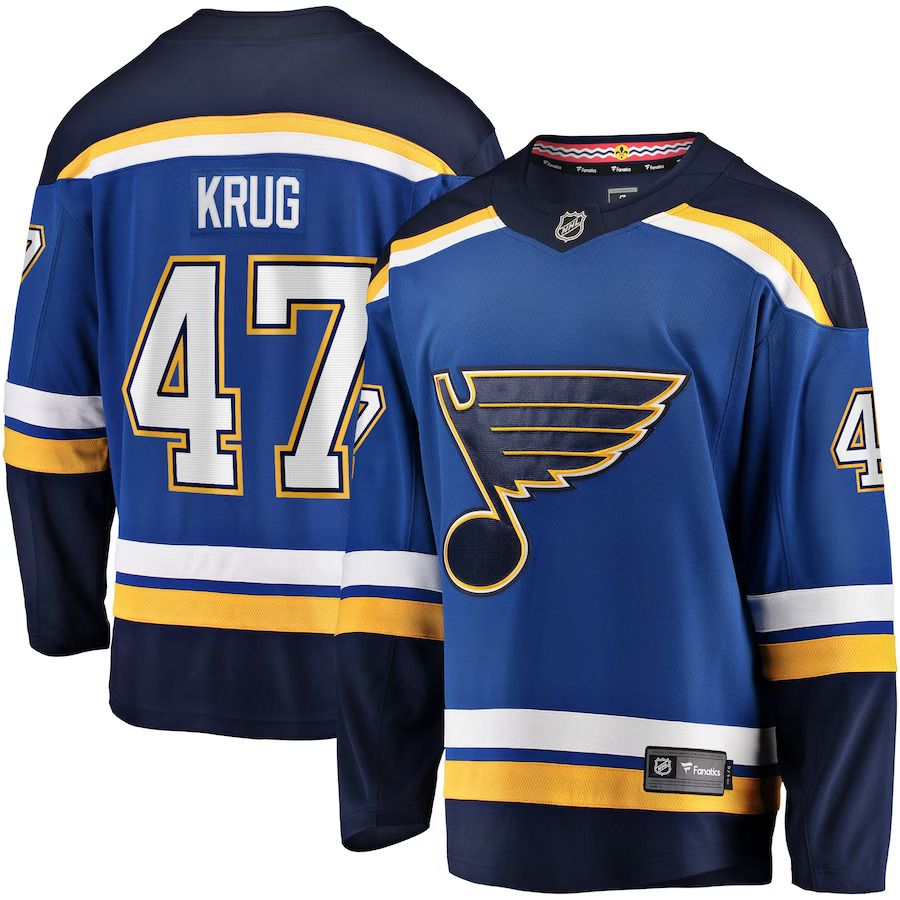 Men St. Louis Blues #47 Torey Krug Fanatics Branded Blue Home Premier Breakaway Player NHL Jersey